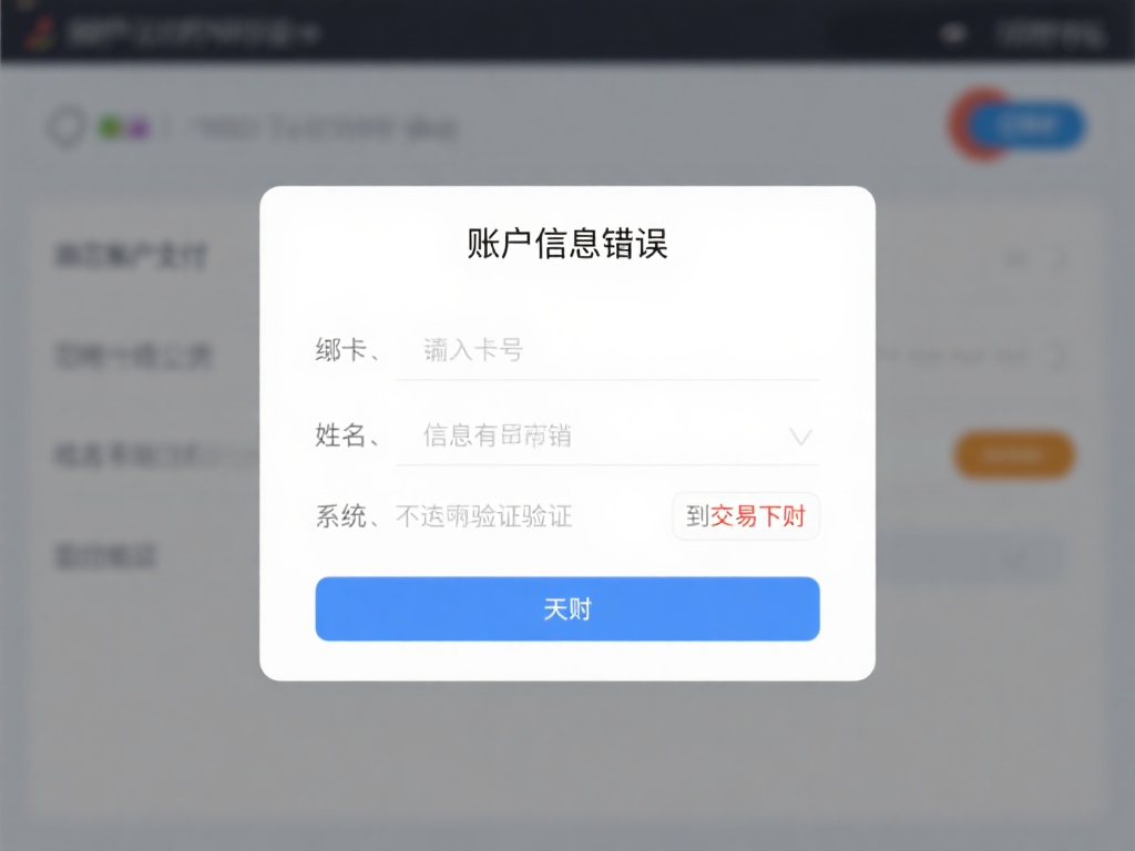 账户信息错误：在绑定银行卡或支付账户时，如果输入的